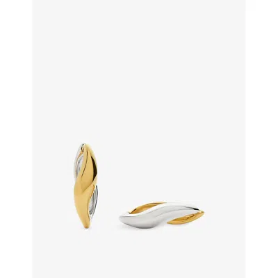 Missoma Savi Signature Small 18ct Yellow Gold And Silver Plated Brass Hoop Earrings Multi-coloured