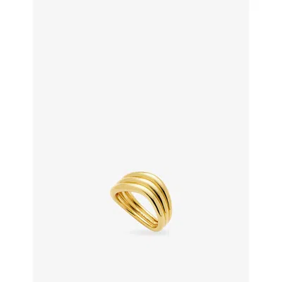 Missoma X Savi 18ct Gold-plated Signature Triple Ring