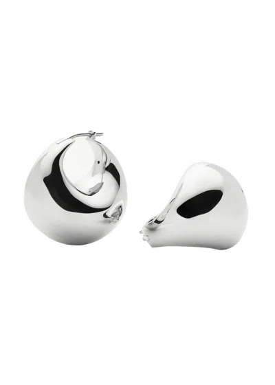 Missoma Sculptural Large Silver-plated Hoop Earrings In Metallic