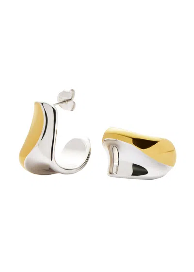 Missoma Sculptural Molten Medium Hoop Earrings In Gold