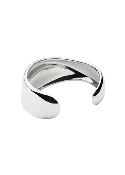 Missoma Sculptural Silver-plated Molten Cuff Bracelet In Metallic