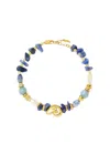 Missoma Shell Statement Multi Beaded Bracelet In Blue