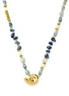 Missoma Shell Statement Multi Beaded Necklace In Gold
