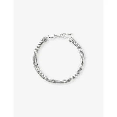 Missoma Silver Classic Snake Platinum Pvd Plated Stainless-steel Chain Bracelet