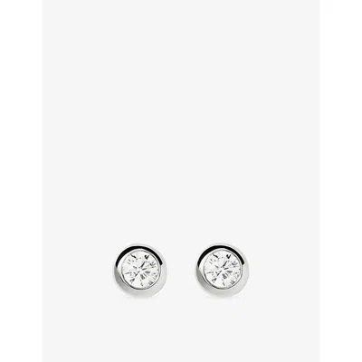 Missoma Silver Classic Stone 18ct Yellow Gold Vermeil And Cubic Zirconia Stud Earrings In Multi