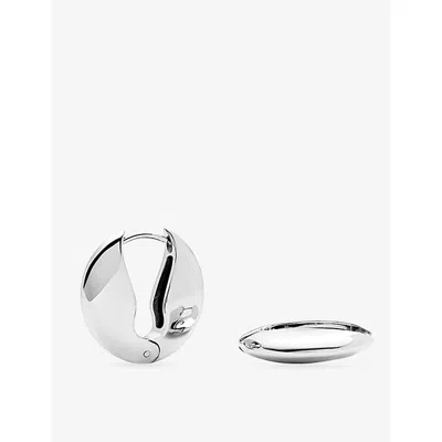 Missoma Silver Hinged Small Platinum Pvd Plated Stainless-steel Hoop Earrings