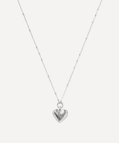 Missoma Silver-plated Vermeil Silver Ridge Heart Pendant Necklace