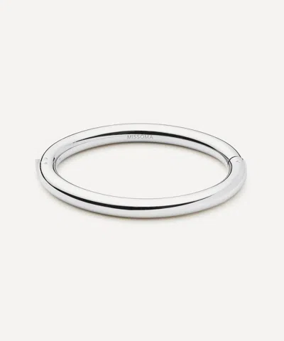 Missoma Silver-plated Chunky Round Hinged Bangle Bracelet