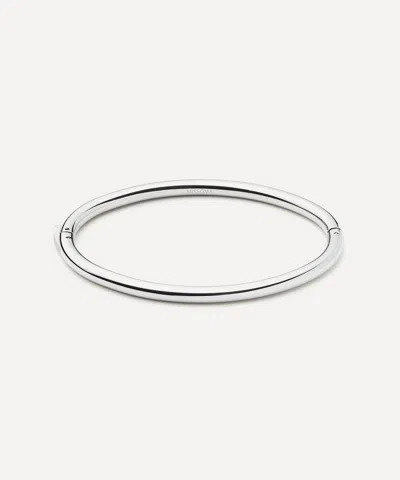 Missoma Silver-plated Classic Round Hinged Bangle Bracelet