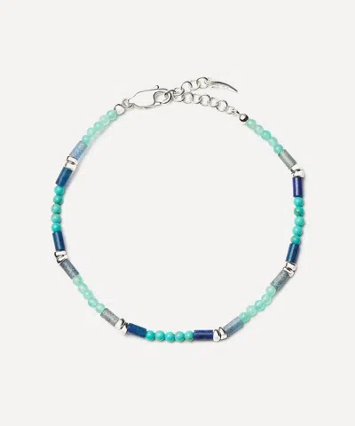 Missoma Silver-plated Lagoon Blue Beaded Gemstone Bracelet