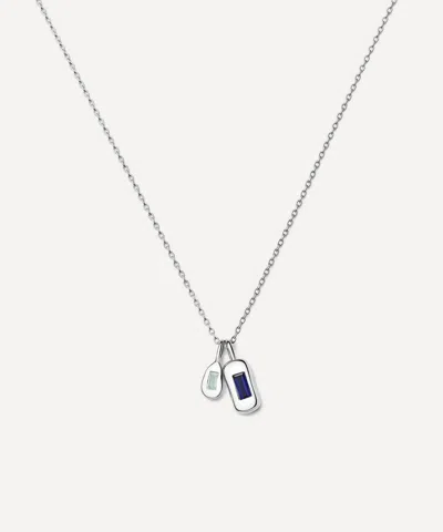 Missoma Silver-plated Molten Gemstone Bean Pendant Necklace