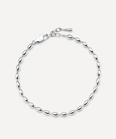 Missoma Silver-plated Molten Olive Chain Bracelet In Metallic