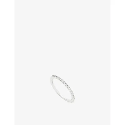Missoma Slim Eternity 9ct White Gold And 0.26ct Diamond Ring Silver