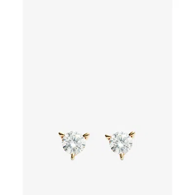 Missoma Small Solitaire Diamond 9ct Yellow Gold Stud Earrings