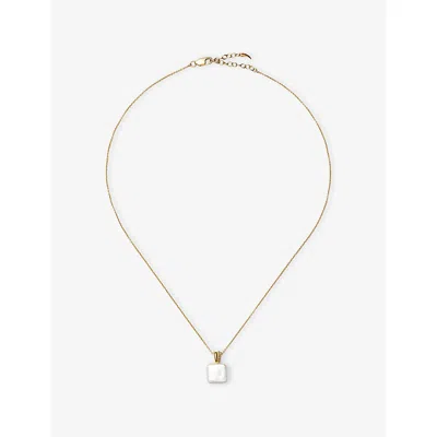 Missoma Square Pearl Baya 18ct Gold Vermeil And Freshwater Pearl Pendant Necklac