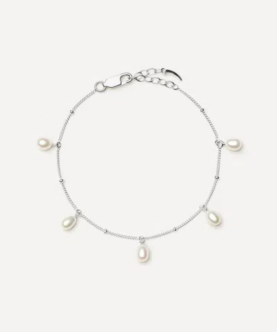 Missoma Sterling Silver Baya Baroque Pearl Chain Bracelet In Metallic