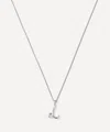 Missoma Sterling Silver Curly Molten Mini L Initial Pendant Necklace