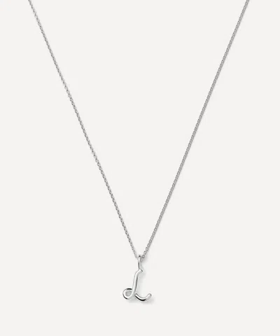 Missoma Sterling Silver Curly Molten Mini L Initial Pendant Necklace