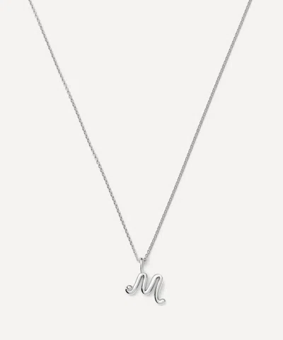 Missoma Sterling Silver Curly Molten Mini M Initial Pendant Necklace