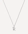 Missoma Sterling Silver Curly Molten Mini R Initial Pendant Necklace