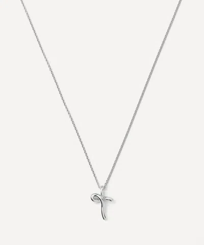 Missoma Sterling Silver Curly Molten Mini T Initial Pendant Necklace