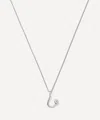 Missoma Sterling Silver Curly Molten Mini U Initial Pendant Necklace