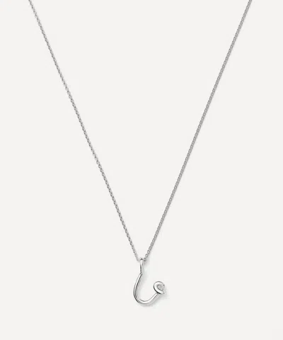 Missoma Sterling Silver Curly Molten Mini U Initial Pendant Necklace
