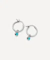 Missoma Sterling Silver December Birthstone Mini Charm Hoop Earrings In Silver