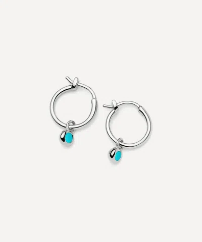 Missoma Sterling Silver December Birthstone Mini Charm Hoop Earrings