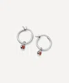 Missoma Sterling Silver September Birthstone Mini Charm Hoop Earrings In Silver