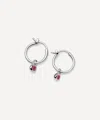 Missoma Sterling Silver September Birthstone Mini Charm Hoop Earrings In Silver