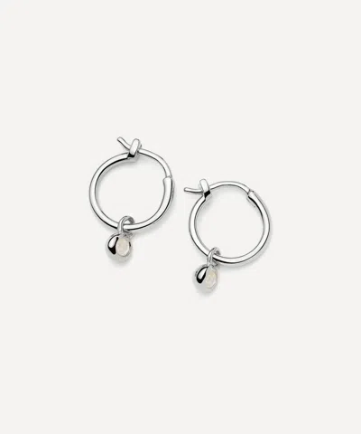 Missoma Sterling Silver June Birthstone Mini Charm Hoop Earrings In Metallic