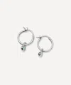 Missoma Sterling Silver March Birthstone Mini Charm Hoop Earrings In Metallic