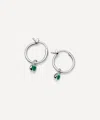 Missoma Sterling Silver September Birthstone Mini Charm Hoop Earrings In Silver