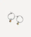 Missoma Sterling Silver September Birthstone Mini Charm Hoop Earrings In Silver