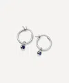 Missoma Sterling Silver September Birthstone Mini Charm Hoop Earrings In Silver