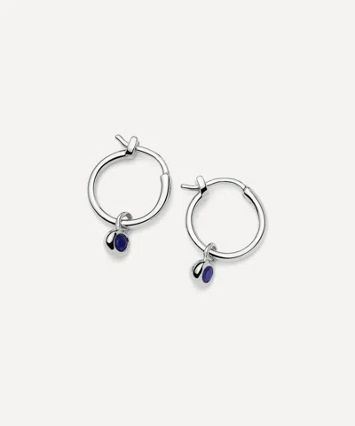 Missoma Sterling Silver September Birthstone Mini Charm Hoop Earrings
