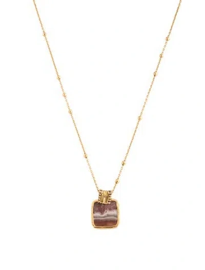 Pre-owned Missoma Stone Lena Charm Necklace, 18" In Multicolor