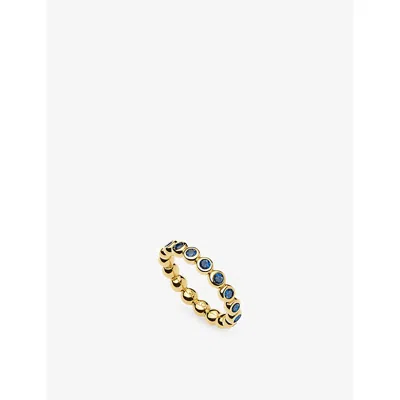 Missoma Tennis 18ct Yellow Gold Vermeil And Nano Crystal Eternity Stacking Ring In Blue