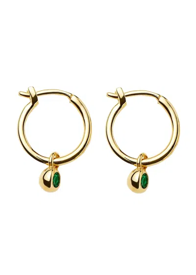 Missoma Tennis Charm Mini Hoop Earrings In Gold