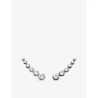 Missoma Tennis Climber Silver Plated Sterling-silver And Cubic Zirconia Stud Earrings