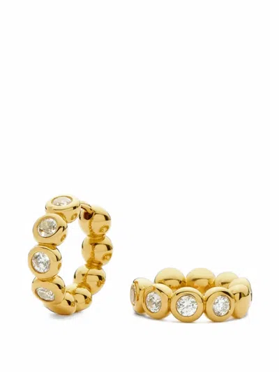 Missoma Tennis Cubic Zirconia Hoop Earrings In Gold