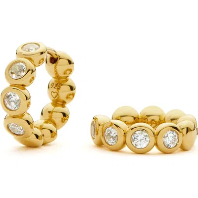 Missoma Tennis Cubic Zirconia Huggie Hoop Earrings In Gold