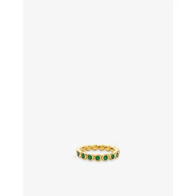 Missoma Tennis Eternity 18ct Gold Vermeil Stacking Ring In Multi