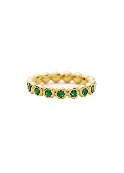 Missoma Tennis Eternity Stacking Ring In Green