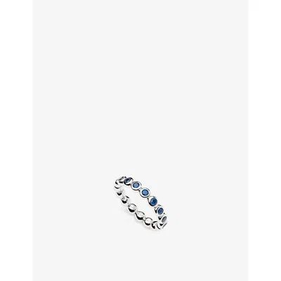 Missoma Tennis Eternity Sterling-silver And Sapphire Stacking Ring In Multi