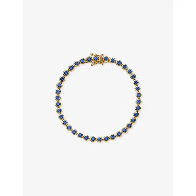 Missoma Tennis Round 18ct Gold-plated Brass And Blue Sapphire Bracelet