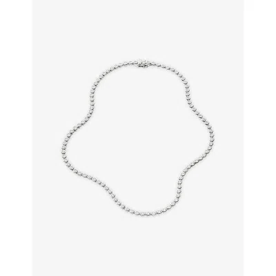 Missoma Tennis Round Silver Plated Brass And Cubic Zirconia Necklac