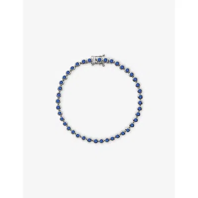 Missoma Tennis Round Silver-plated Brass And Blue Sapphire Bracelet Gold