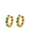 Missoma Tennis Small Hoop Earrings In Green
